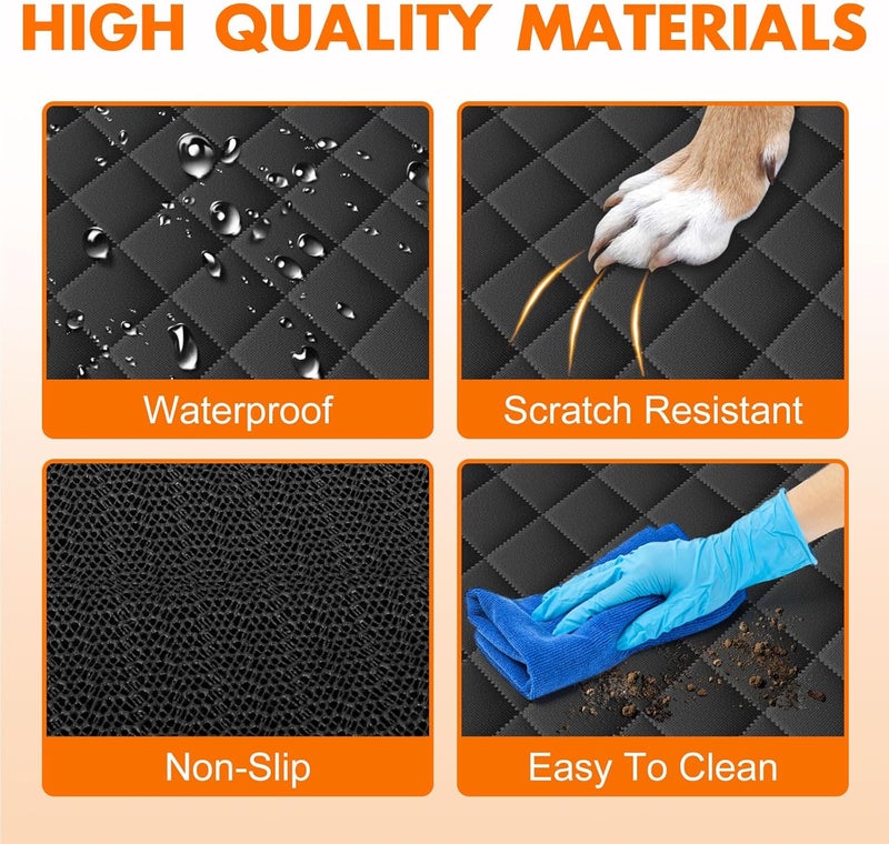 NECKORY Backseat Cover for Dogs, Waterproof and Non-Slip Pet Bench Seat Covers, Car Seat Protector for Back Seat, Universal Size Rear Car Seat Cover Fits Cars, Trucks and SUVs, L-Black - Image 4